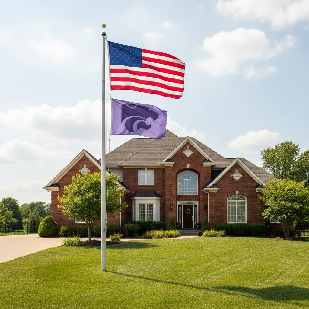 Kansas State Flag 3x5 Logo Lavender heartlandflags