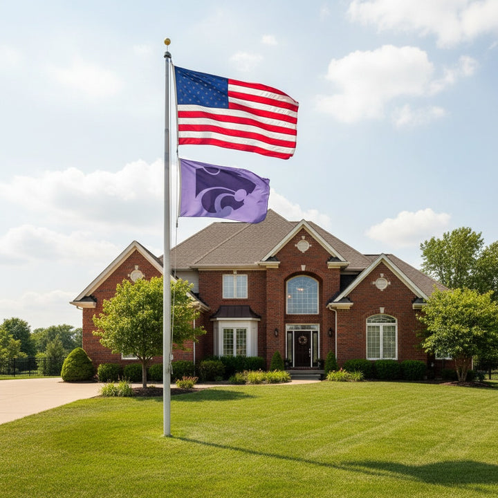 Kansas State Flag 3x5 Logo Lavender heartlandflags
