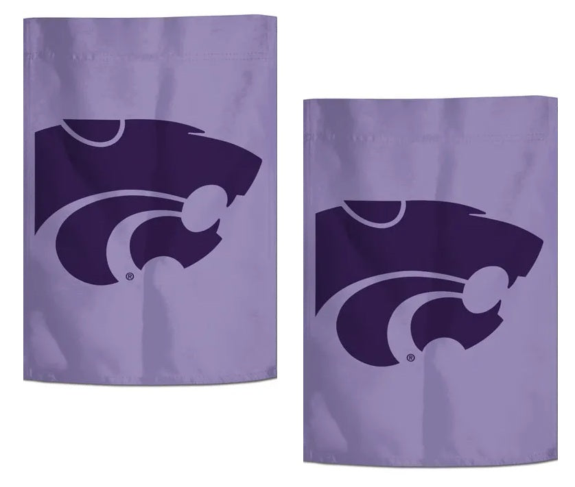 Kansas State Logo 2 Sided Lavender Garden Flag heartlandflags