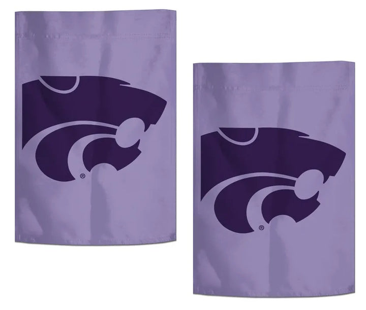 Kansas State Logo 2 Sided Lavender Garden Flag heartlandflags