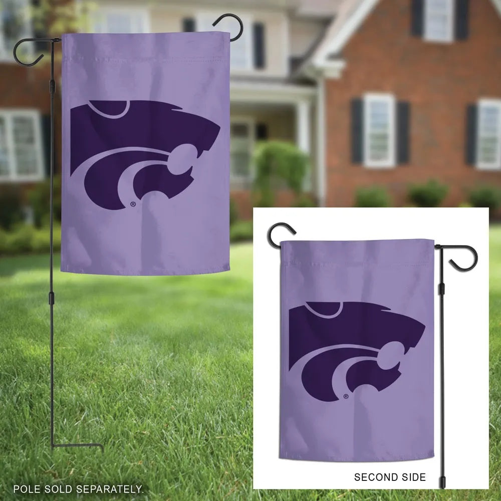 Kansas State Logo 2 Sided Lavender Garden Flag heartlandflags