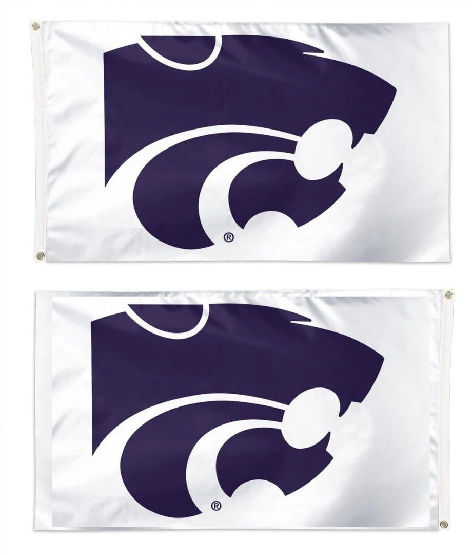 Kansas State Wildcats 2 Sided White 3x5 Flag heartlandflags