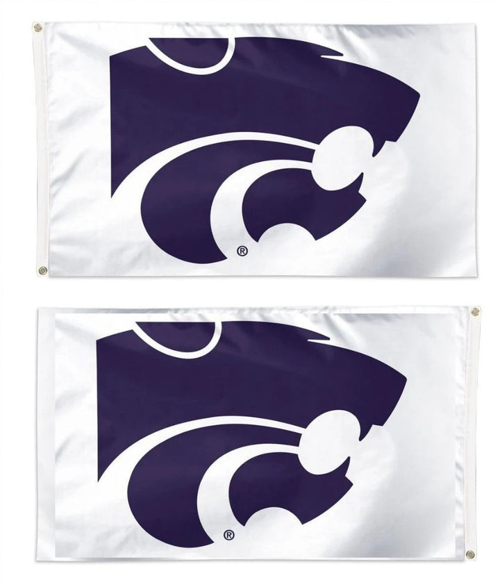 Kansas State Wildcats 2 Sided White 3x5 Flag heartlandflags