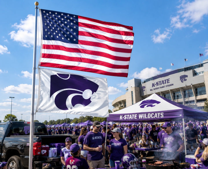 Kansas State Wildcats 2 Sided White 3x5 Flag heartlandflags