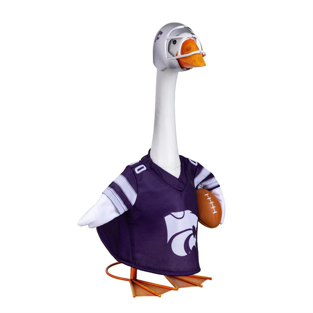 Back of Kansas State porch goose outfit showing K-STATE lettering and white 00 numerals