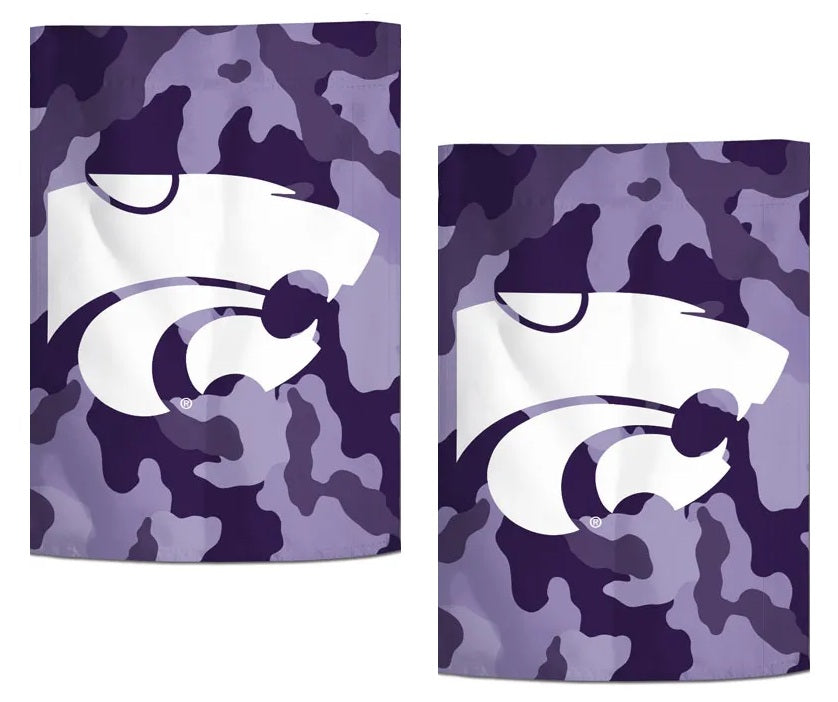 Kansas State Wildcats Purple Camo 2 Sided Garden Flag heartlandflags