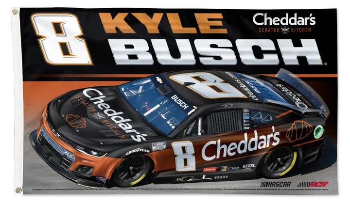 Kyle Busch Cheddar's Race Car 2025 Flag 3x5 heartlandflags
