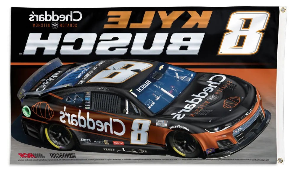 Kyle Busch Cheddar's Race Car 2025 Flag 3x5 heartlandflags