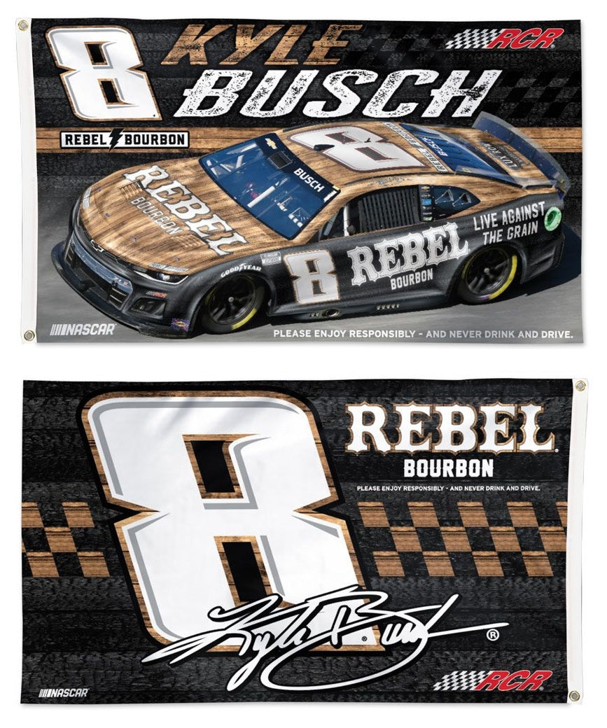 Kyle Busch Flag 2 Sided Rebel Bourbon 2025 heartlandflags