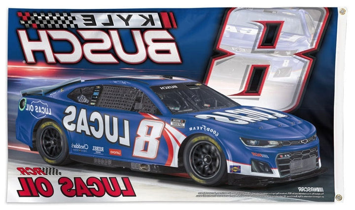 Kyle Busch Flag 3x5 Lucas Oil Race Car 2024 heartlandflags