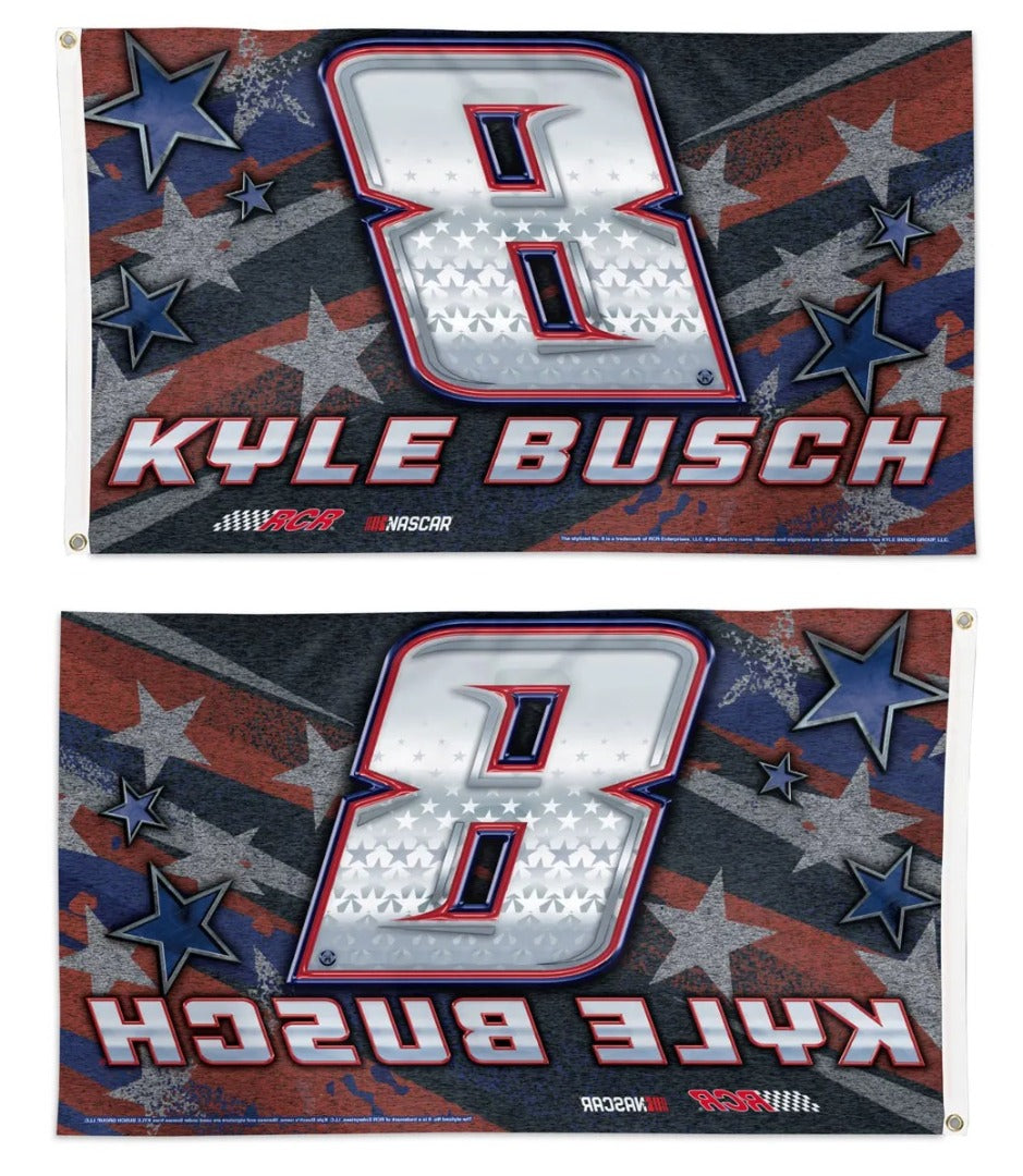 Kyle Busch Flag 3x5 Red White and Blue heartlandflags