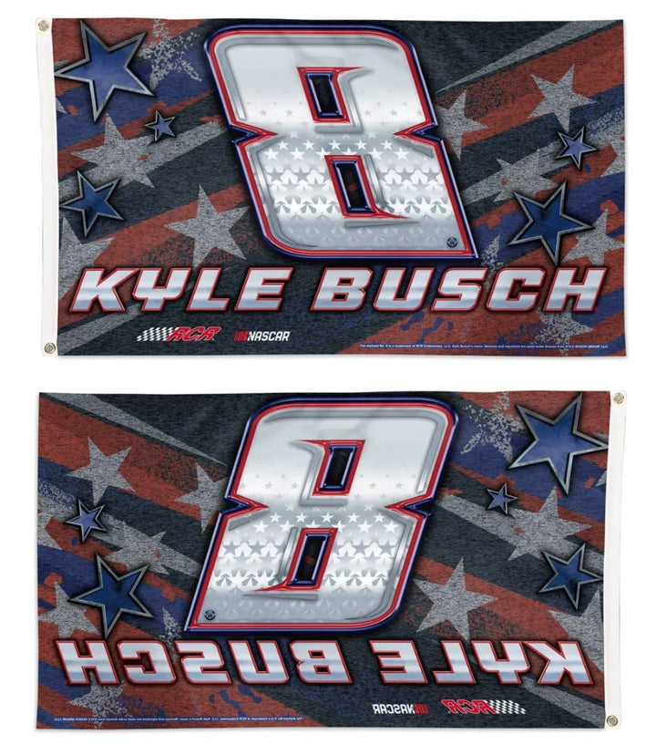 Kyle Busch Flag 3x5 Red White and Blue heartlandflags