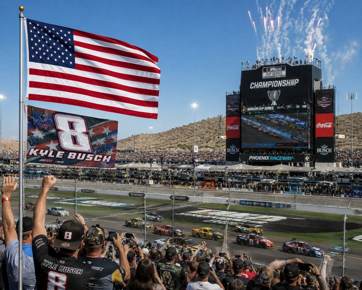 Kyle Busch Flag 3x5 Red White and Blue heartlandflags