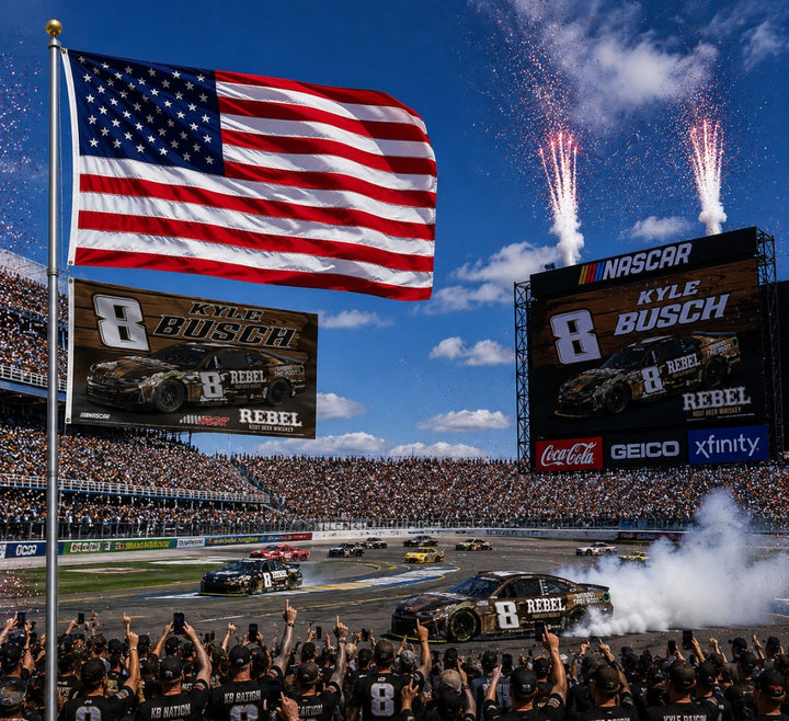 Kyle Busch Rebel Root Beer Whiskey 3x5 Flag