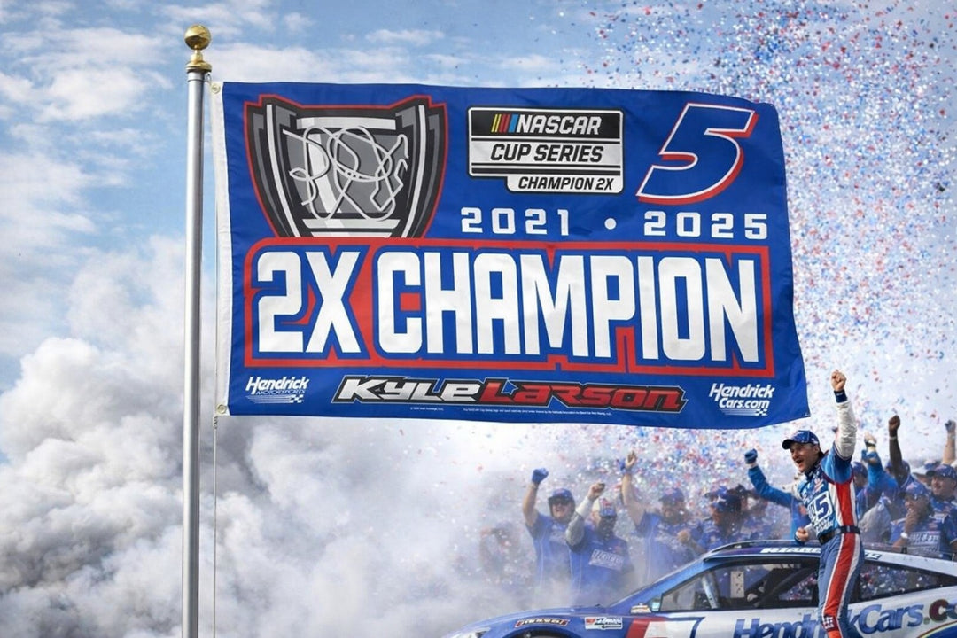 Kyle Larson 2X Champion 3x5 Flag heartlandflags