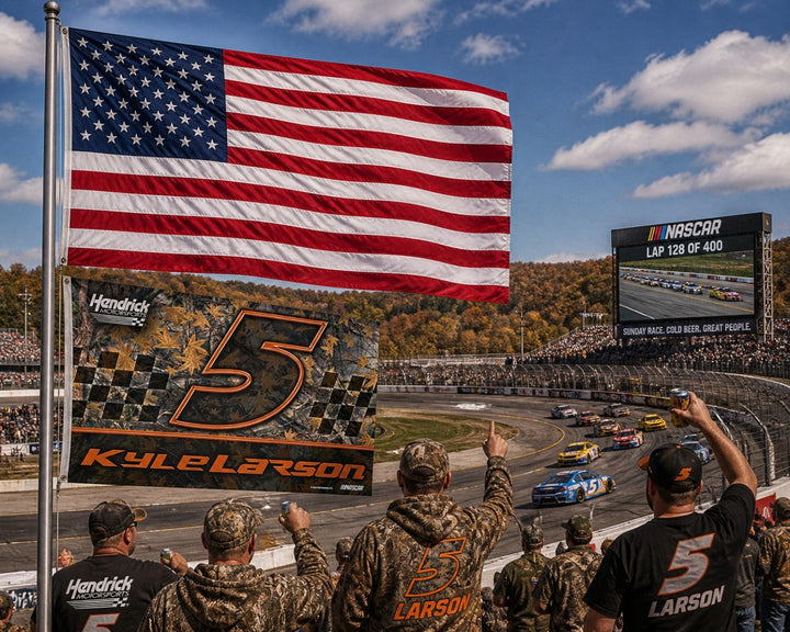 Kyle Larson Camo 3x5 Flag heartlandflags