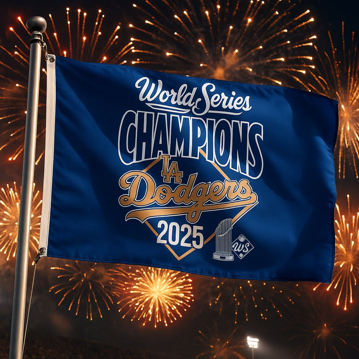 LA Dodgers 2025 World Series Champions 3x5 Flag heartlandflags