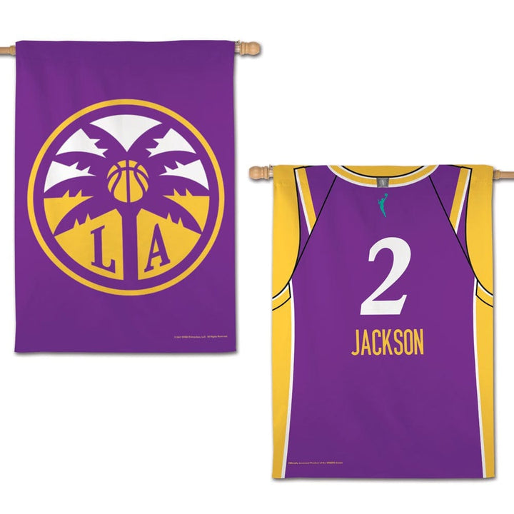 LA Sparks Banner 2 Sided Rickea Jackson heartlandflags