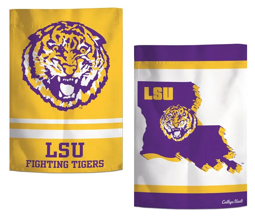 LSU Garden Flag 2 Sided Tigers Vault Logo heartlandflags