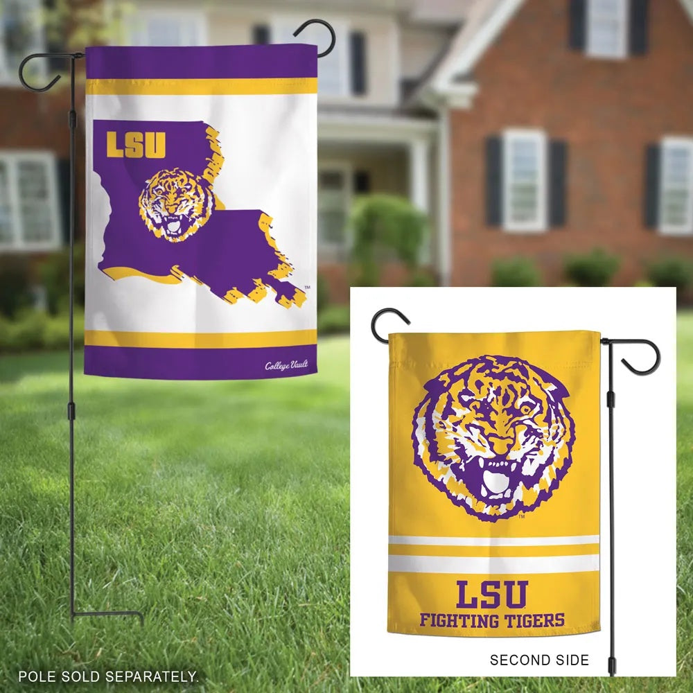 LSU Garden Flag 2 Sided Tigers Vault Logo heartlandflags