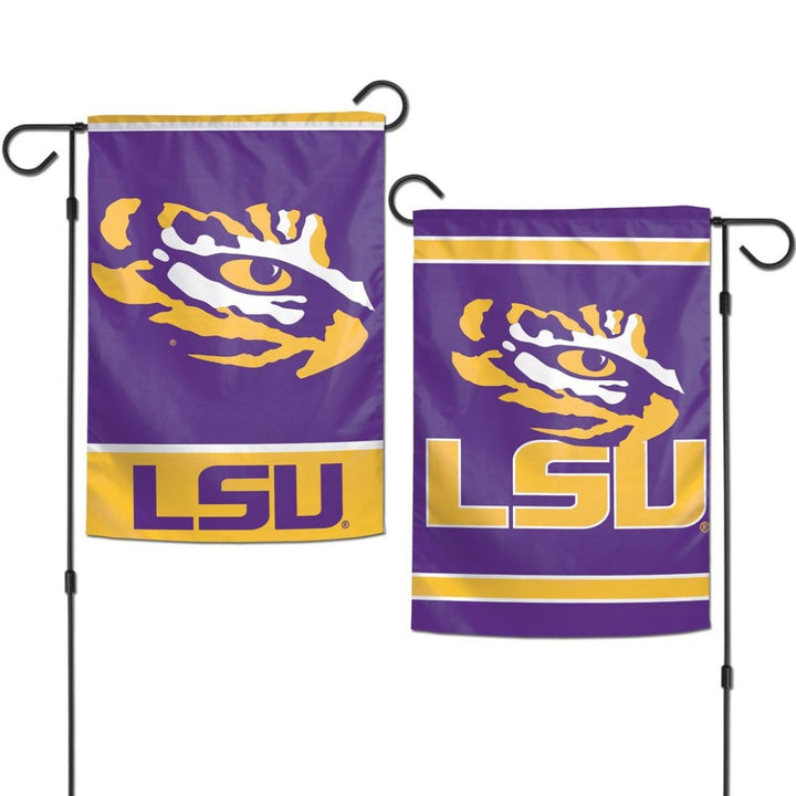 LSU Tigers 2 Sided Garden Flag Double Logo Tiger Eye heartlandflags