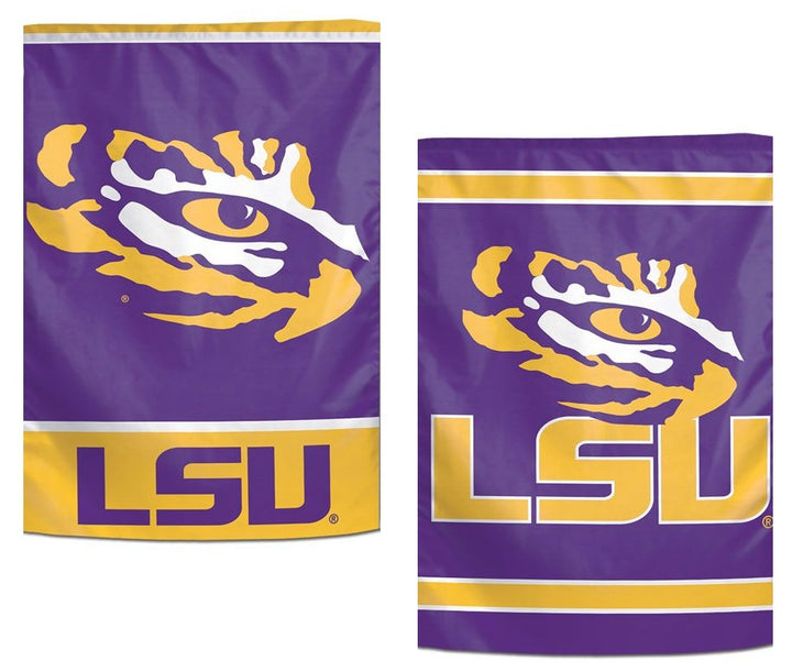 LSU Tigers 2 Sided Garden Flag Double Logo Tiger Eye heartlandflags