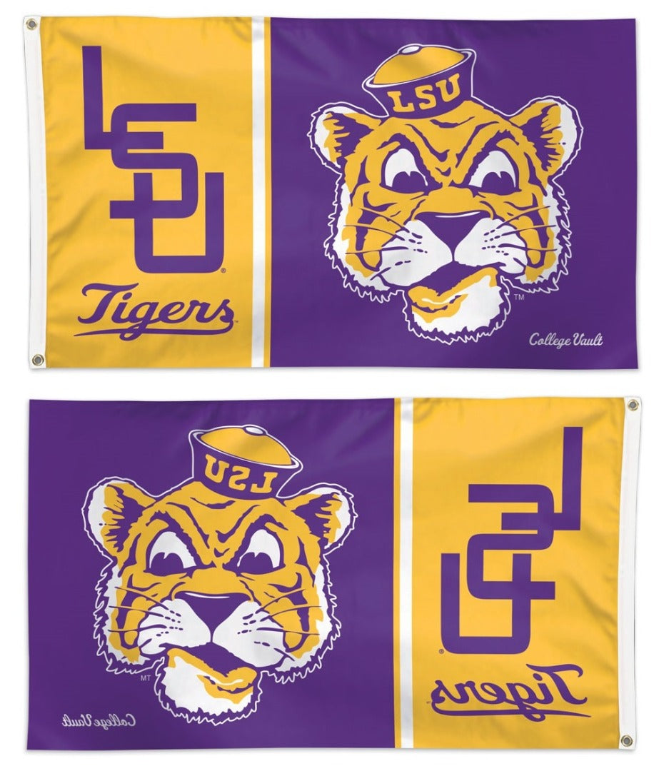 LSU Tigers Flag 3x5 College Vault Logo Throwback heartlandflags