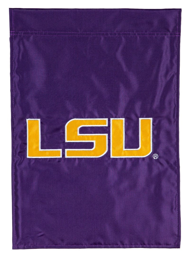 LSU Tigers Garden Flag 2 Sided Applique Logo heartlandflags