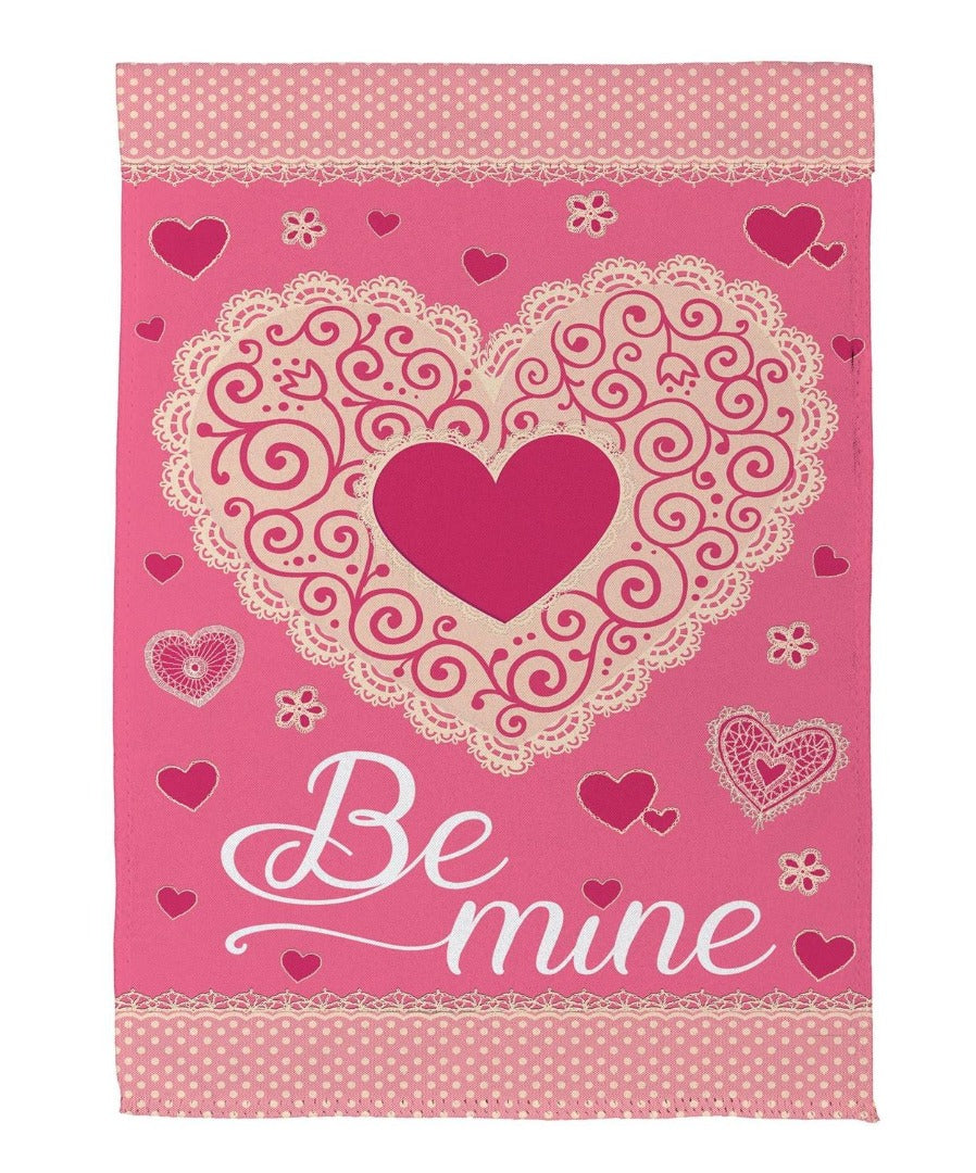 Laced Heart Be Mine 2 Sided Garden Flag heartlandflags