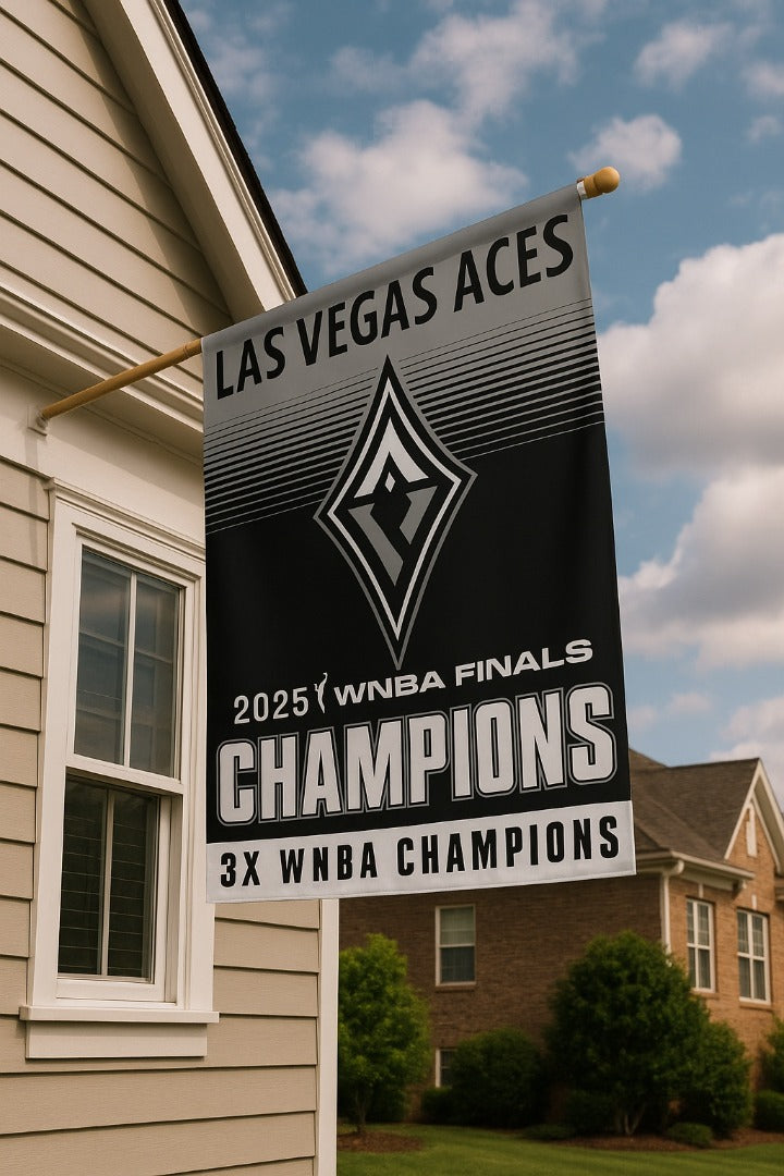 Las Vegas Aces House Flag – 2025 Champions Vertical Banner heartlandflags