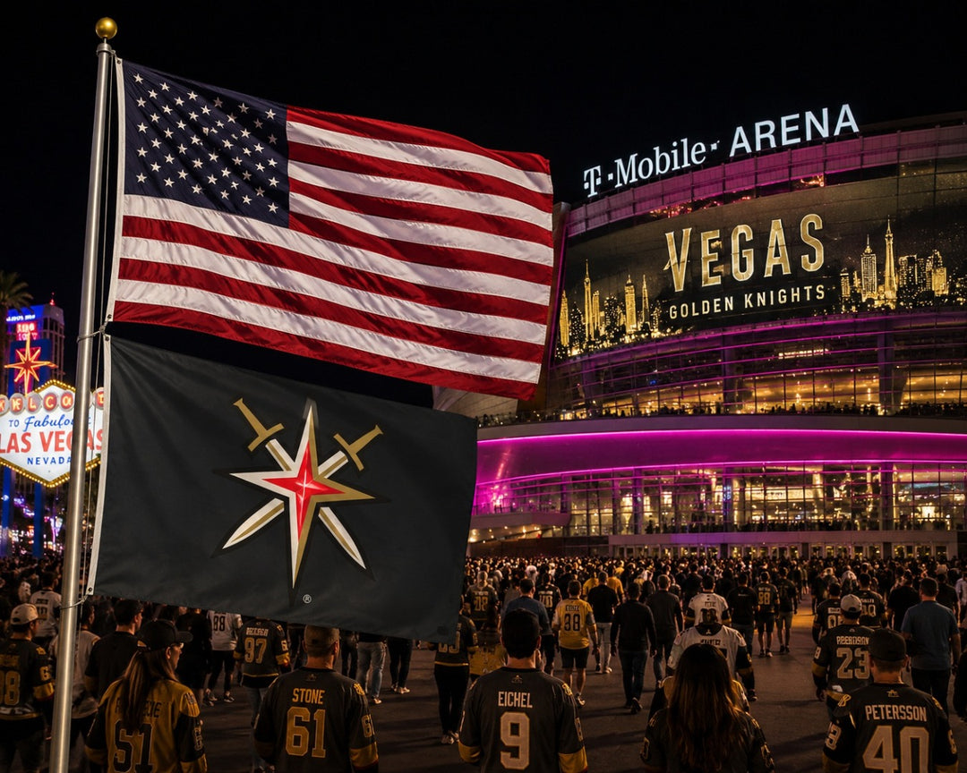 Las Vegas Golden Knights Flag 3x5 Throwback Logo heartlandflags