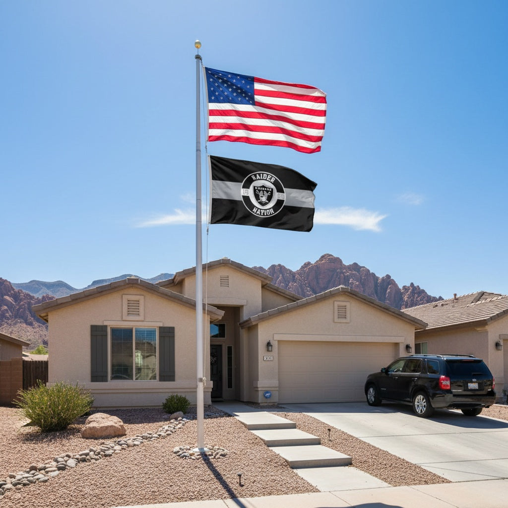 Las Vegas Raiders Applique Flag 2 Sided heartlandflags