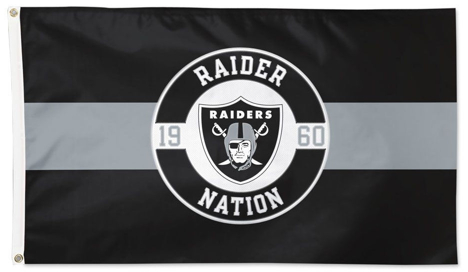 Las Vegas Raiders Applique Flag 2 Sided heartlandflags