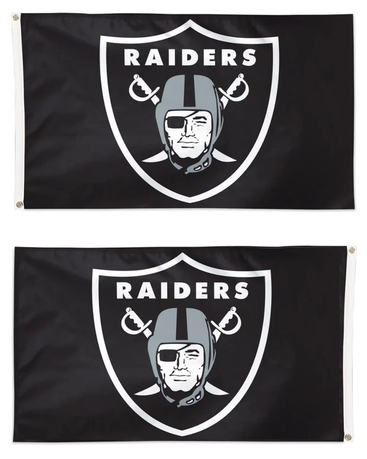 Las Vegas Raiders Flag 3x5 Black 2 Sided Logo heartlandflags