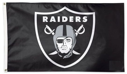 Las Vegas Raiders Flag 3x5 Black 2 Sided Logo heartlandflags