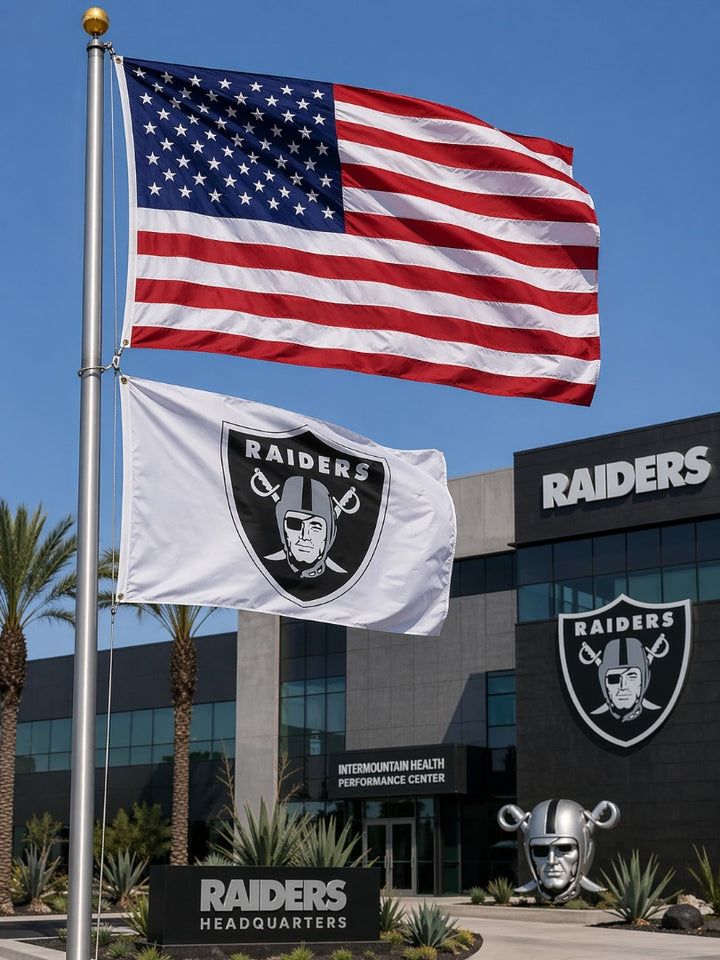 Las Vegas Raiders Flag 3x5 Logo White heartlandflags