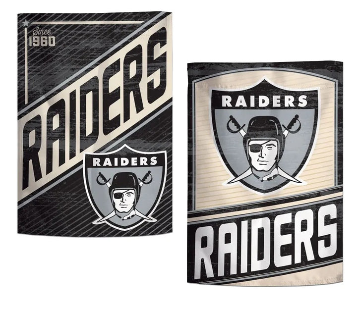 Las Vegas Raiders Garden Flag 2 Sided Retro Classic Logo heartlandflags