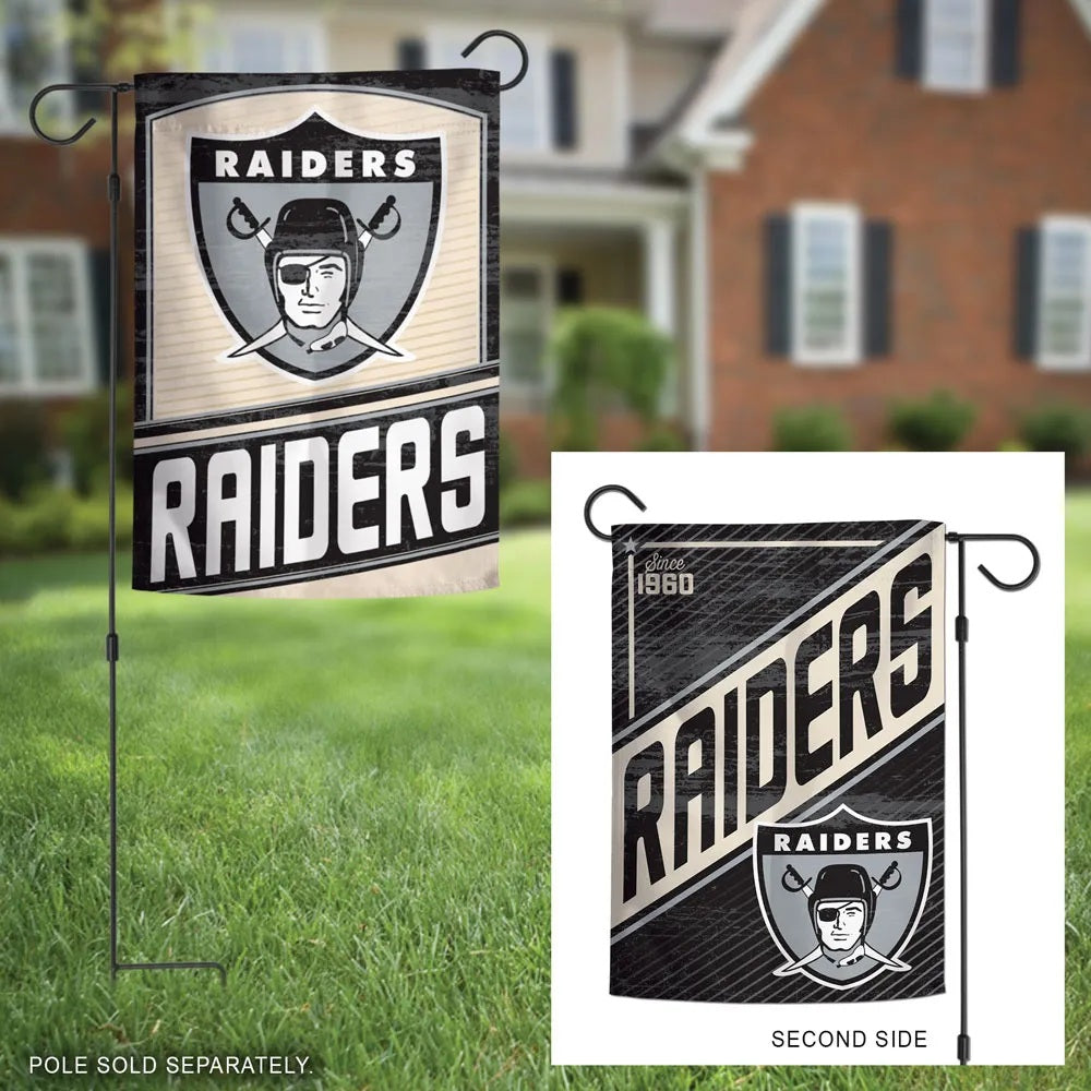Las Vegas Raiders Garden Flag 2 Sided Retro Classic Logo heartlandflags