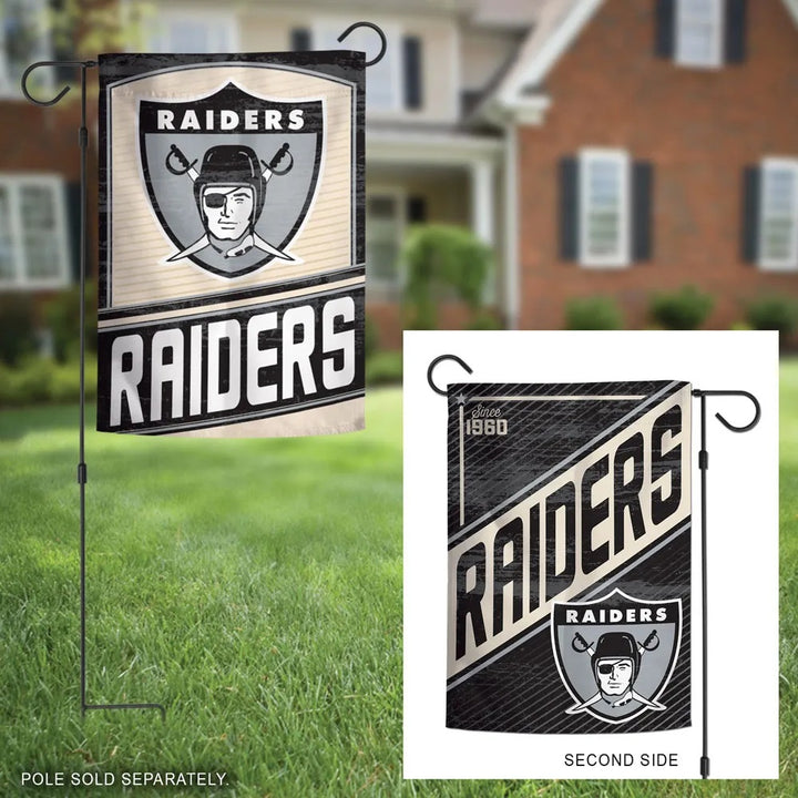 Las Vegas Raiders Garden Flag 2 Sided Retro Classic Logo heartlandflags
