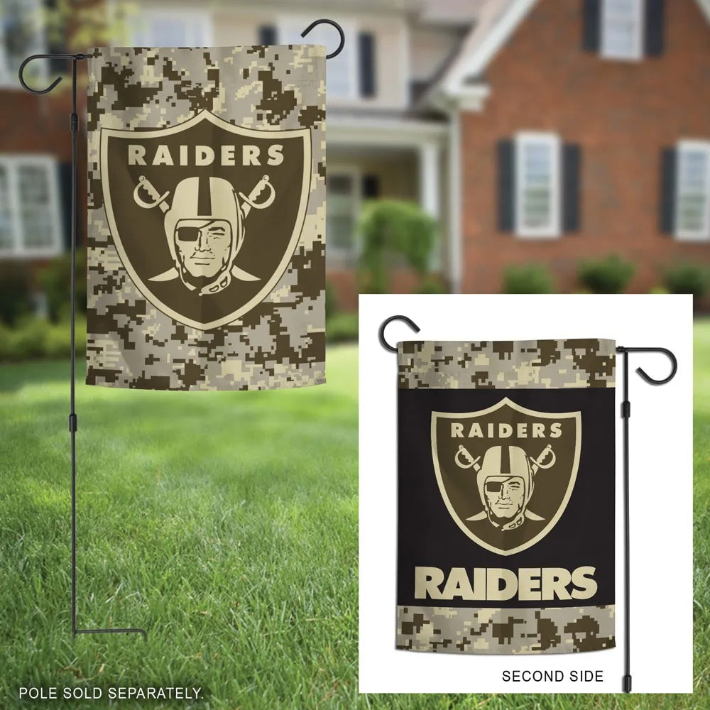 Las Vegas Raiders Military Tribute 2 Sided Garden Flag heartlandflags