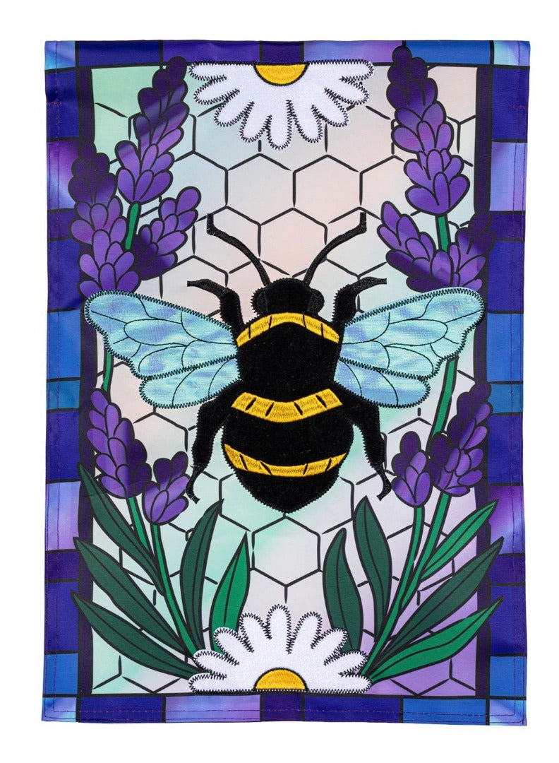 Lavender Honey Bee 2 Sided Garden Flag heartlandflags