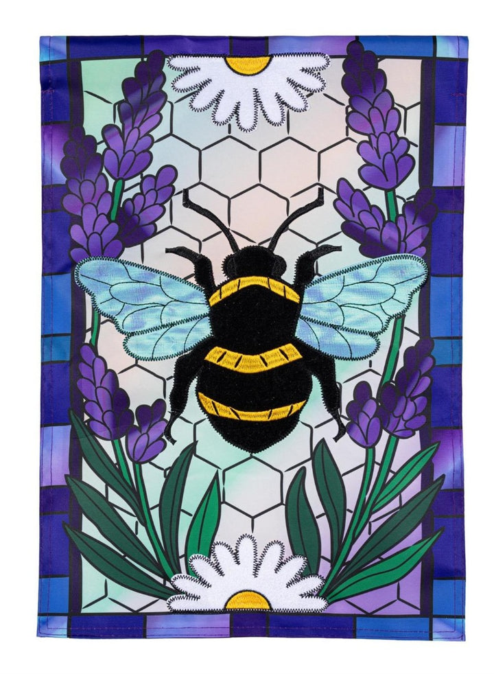 Lavender Honey Bee 2 Sided Garden Flag heartlandflags