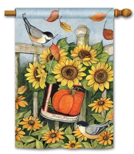 Left For The Birds Flag 2 Sided Vertical Fall House Banner heartlandflags