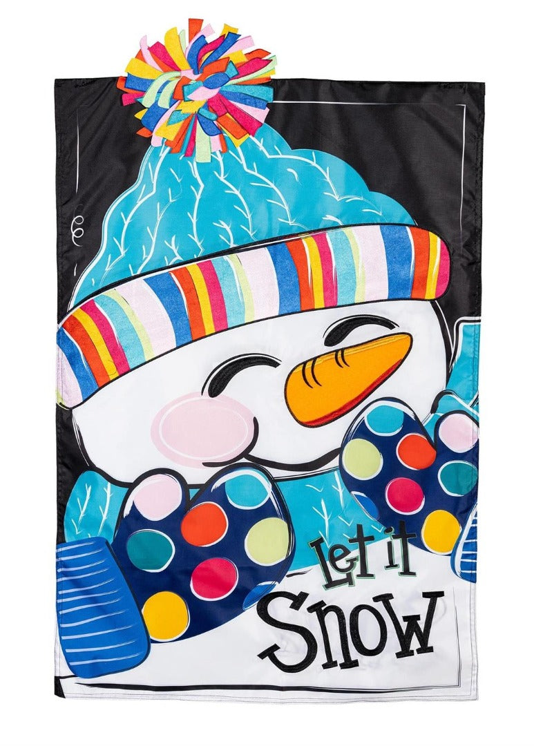 Let It Snow-Man 2 Sided Banner heartlandflags
