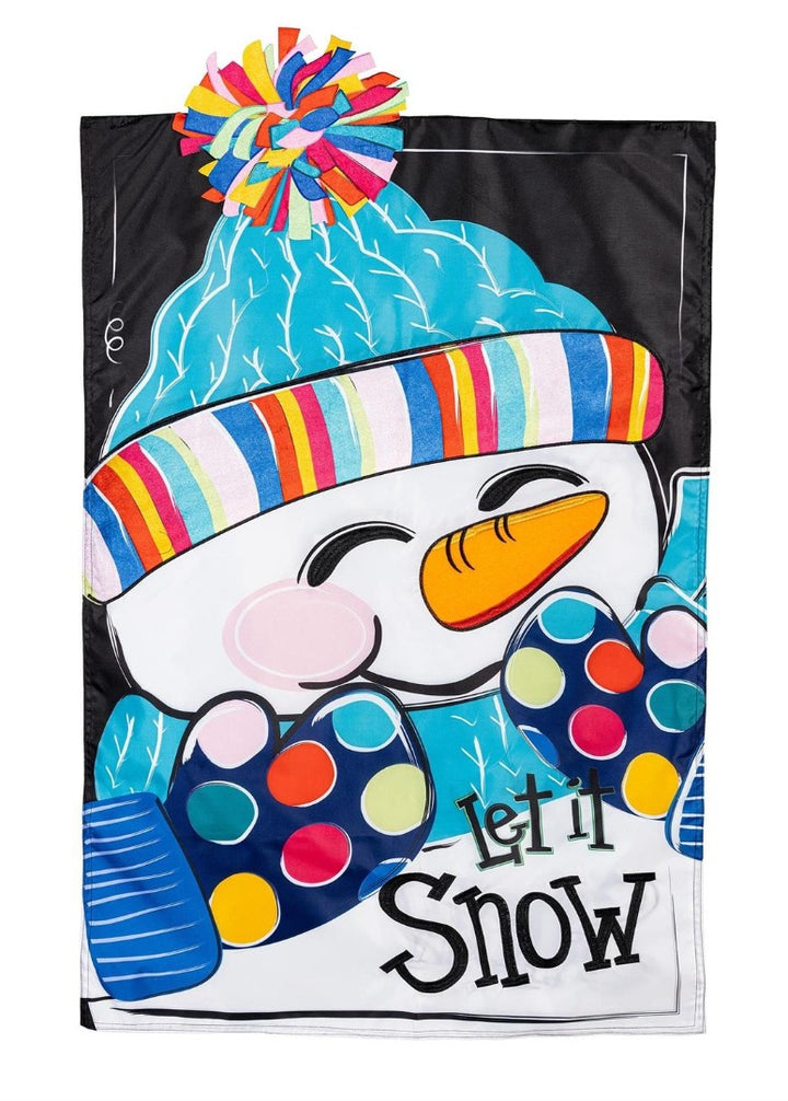 Let It Snow-Man 2 Sided Banner heartlandflags
