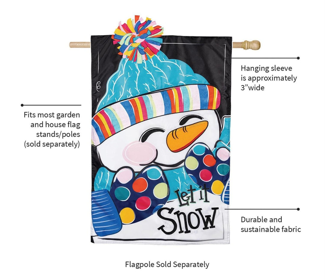 Let It Snow-Man 2 Sided Banner heartlandflags