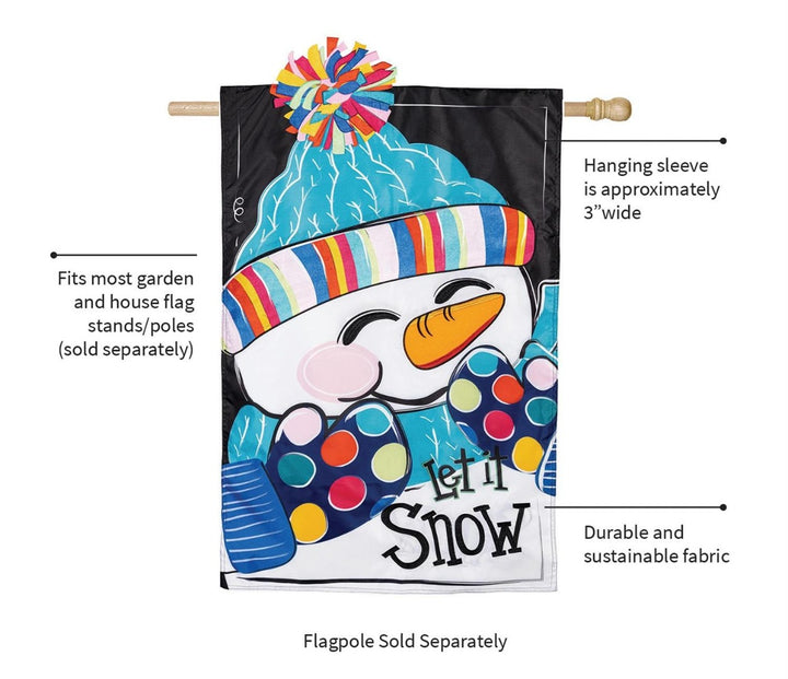 Let It Snow-Man 2 Sided Banner heartlandflags