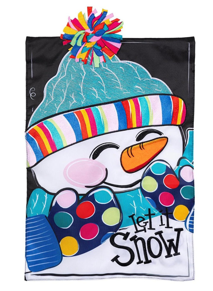 Let It Snow-Man 2 Sided Garden Flag heartlandflags