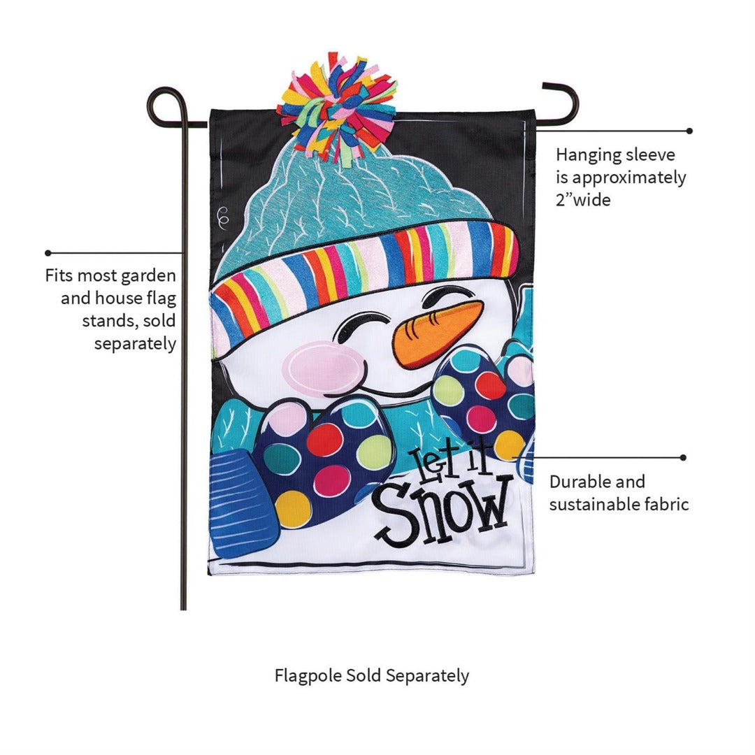 Let It Snow-Man 2 Sided Garden Flag heartlandflags