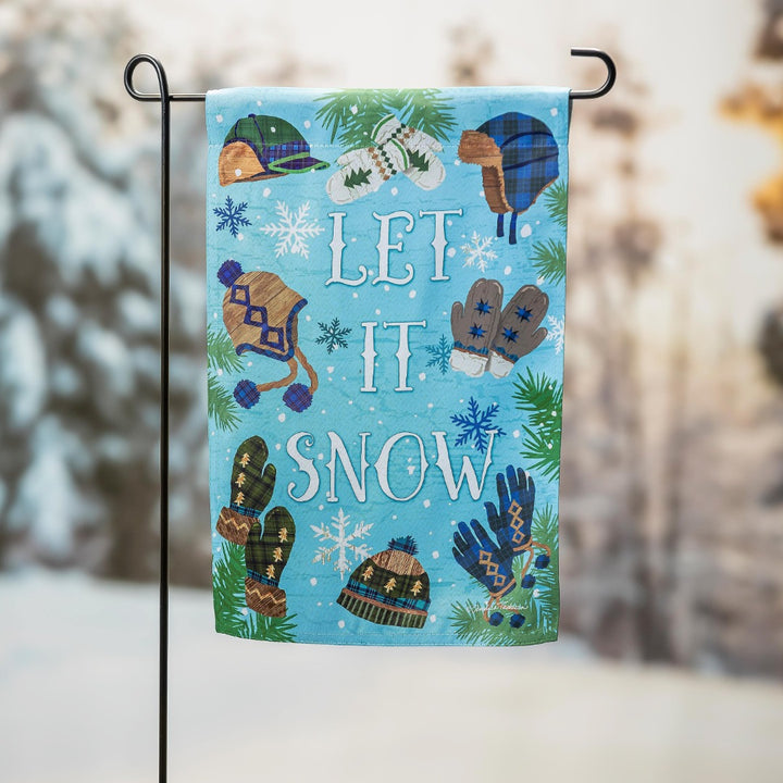 Let It Snow Winter Garden Flag 2 Sided heartlandflags